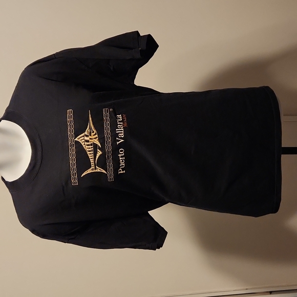 Puerto Vallarta kingfish art black 2XL tshirt - Picture 1 of 2